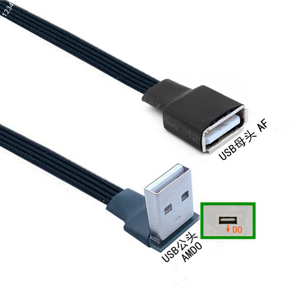 USB 2,0 EINE weibliche panel montieren zu USB EIN mann Bis Unten Rechts Links 90 ° abgewinkelt stecker verlängerung kabel