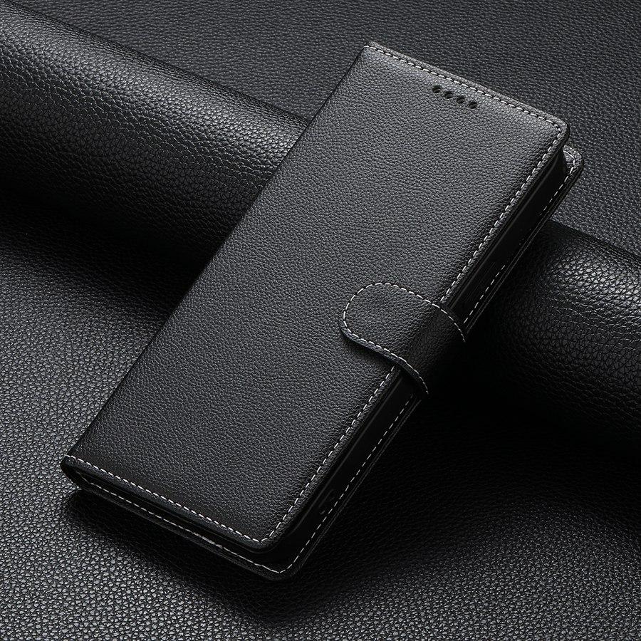 Магнитный чехол-кошелек с узором личи, слотом для карт + фоторамка для Xiaomi OPPO VIVO Honor MOTO SONY, регулируемая подставка, откидной чехол с ремешком, предотвращающим потерю