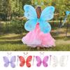 3Pcs/Set Dressing Up Kids Butterfly Headband Wings Costume Glitter Butterfly DIY Fairy Wing Girls