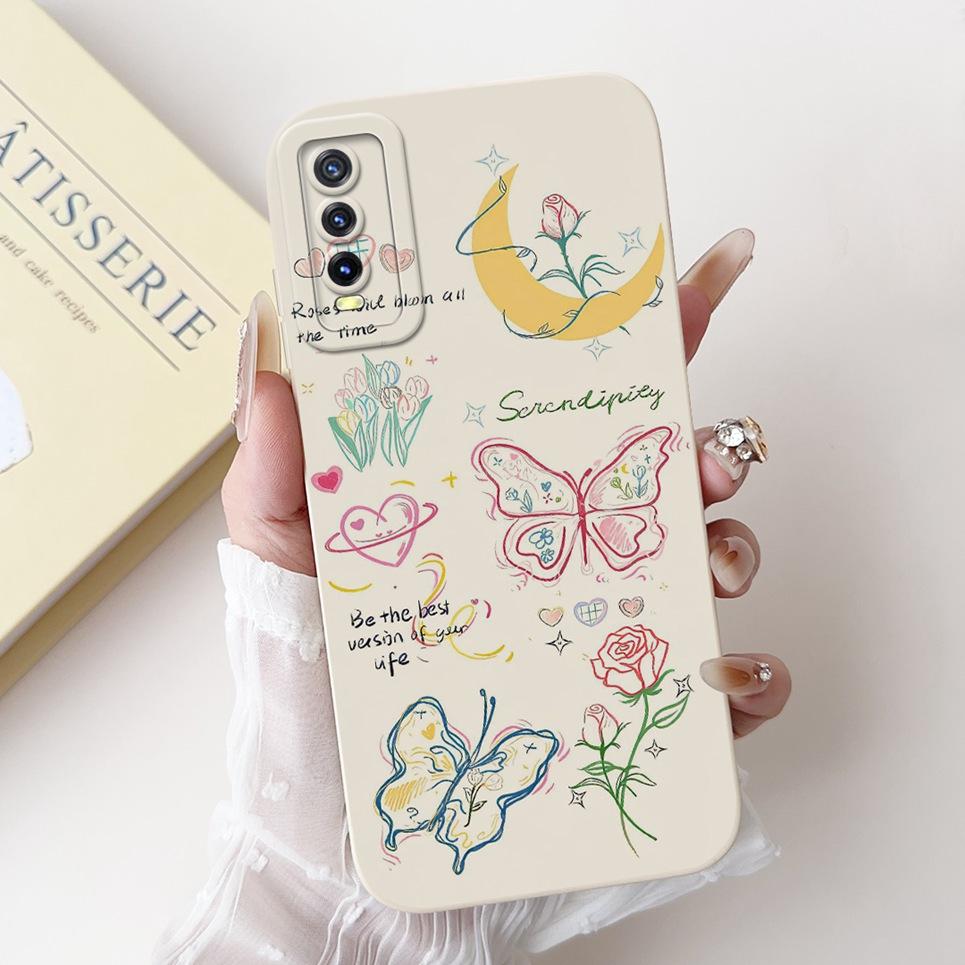 For Vivo V2027 V2028 V2029 Back Cover Vivo Y11S Y12s Y12a Y20 Y20s Y20i Case Girly Fashion Funda Soft Liquid Silicone Bumper