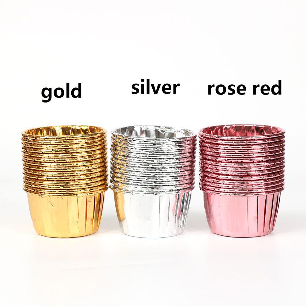 Gold Silver Coated Cake Liner Cake Paper Cups Crimping Muffin Cases Baking Mold Cupcake Wrappers