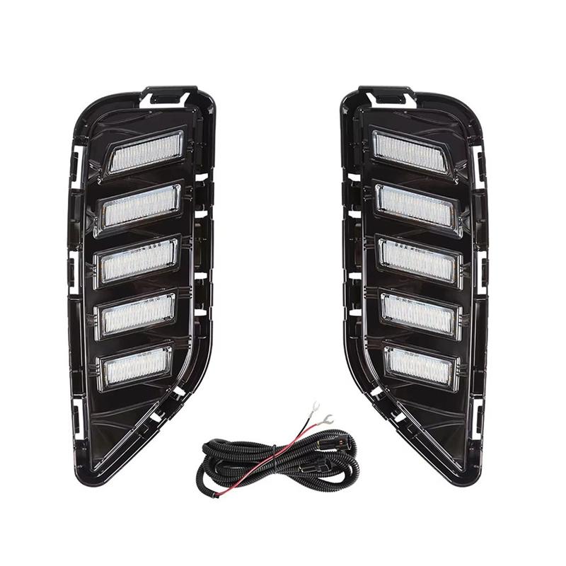 Car Front Bumper LED DRL Daytime Running Lights Turn Signal Lamps For Nissan Infiniti QX60 -2025-A87Q