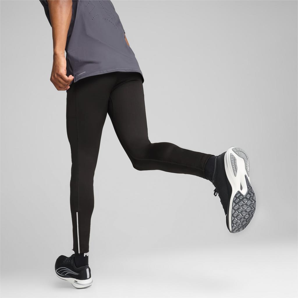 Puma Леггинсы Run Brushed Tights Solid Color Sports Logo Casual Брюки мужские низы черного цвета 526319-01