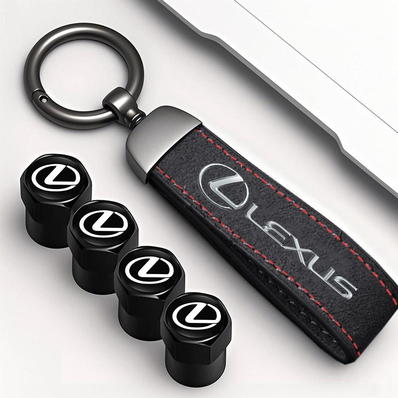 Car Tire Wheel Valve Caps Cover Suede Car Key Chain Ring Keychain For Lexus F SPORT ES RX NX LS UX LM LX GX LC RZ IS CT GS RC HSNJ7