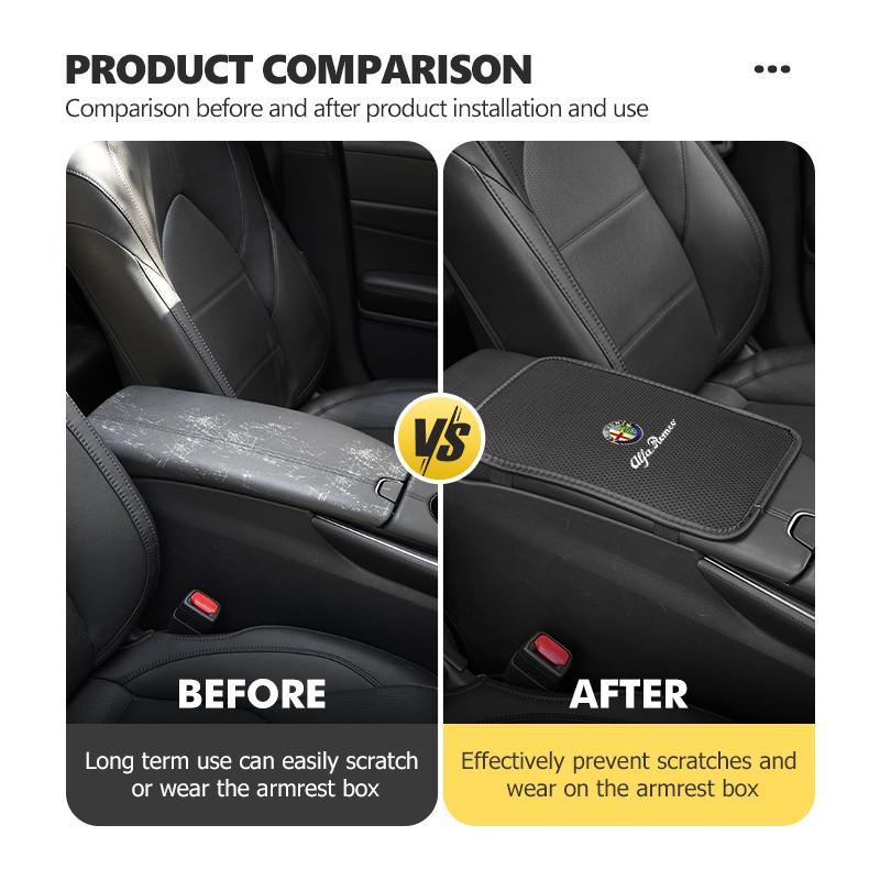 LNYCP1 Car Armrest Mat Center Console Arm Rest Protection Cushion Storage Box Cover Pads For Alfa Romeo Giulietta 940 2010-2014 2015