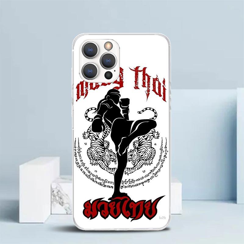 Чехол для телефона Муай Тай Боксерский бой для IPhone 16 17 Air 16E 15 14 Plus 13 Mini 12 11 Pro Max 7 8 + SE 2020 Мягкая задняя крышка из ТПУ 16