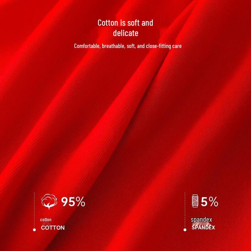 LANGSHA Мужские благоприятные красные хлопковые трусы-боксеры