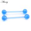 Alisouy 2 шт прозрачный УФ акриловый шарик женский пирсинг длинный промышленный штанга язык кольца ухо козелок спираль серьга-гвоздик