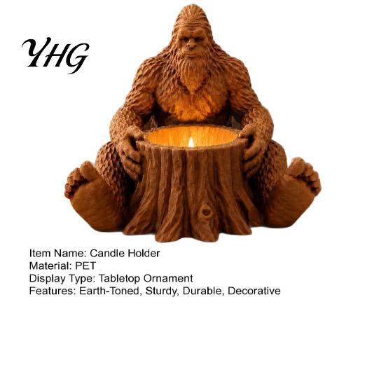 Thoughtful Housewarming Gift Giant Forest Creature Statue Candle Holder, Sitting Tree Stump Tealight Candlestick, Creative Conversation Starter