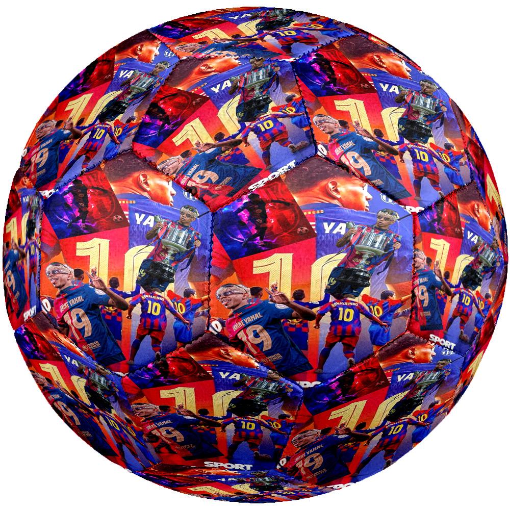 Lamine Yamal's Barcelona Celebration Moment Size 5 Soccer Ball Machine-Stitched Indoor/Outdoor Universal Football Perfect Commemorative Gift for Socce