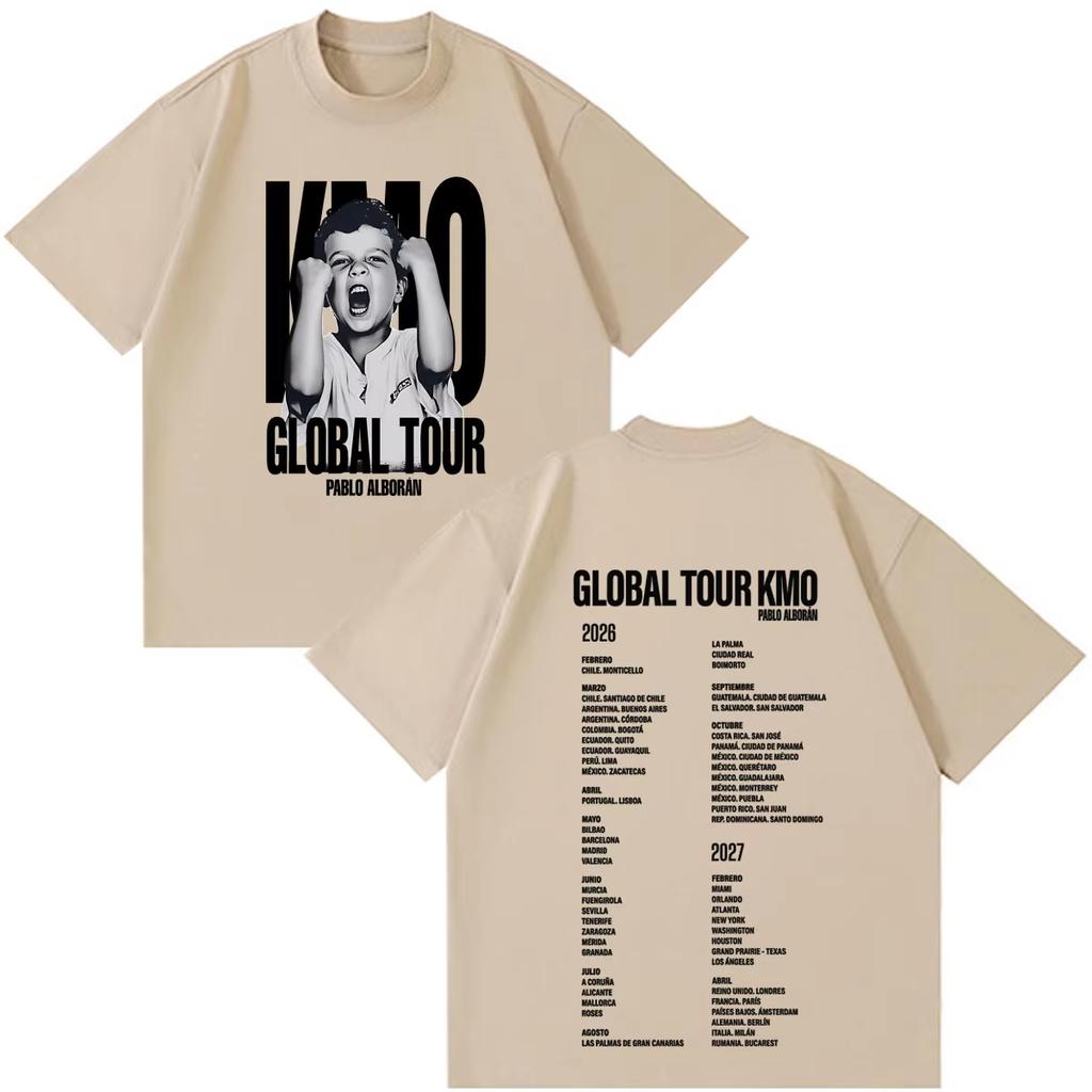 2026 HOT SALE Pablo Alborán Global Tour KM0 Graphic T-Shirt Men Women Unisex Retro Hip Hop Cotton Summer Casual Short Sleeve Top T-shirt Loose Tee