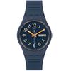 Часы Swatch Мужские Женские Модные Линии Ночного Синего Цвета SO28I700
