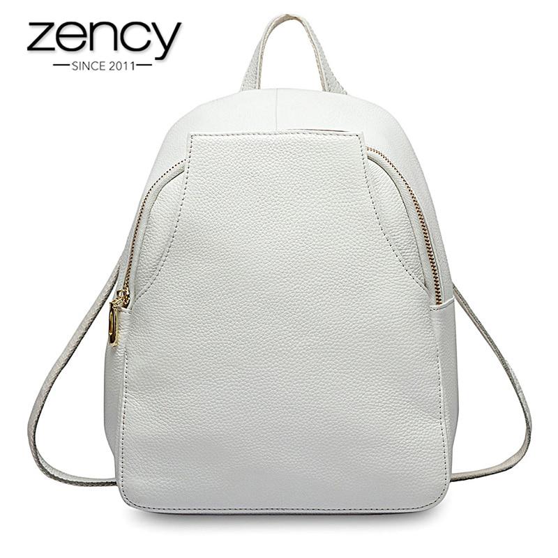 Zency Charm женский рюкзак из 100% натуральной кожи с защитой от кражи, элегантные женские дорожные сумки, школьный рюкзак для девочек, праздничный рюкзак
