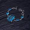 Blue Topaz Gemstone : 925 Sterling Silver Handmade Multi Gemstone Bracelet Jewelry