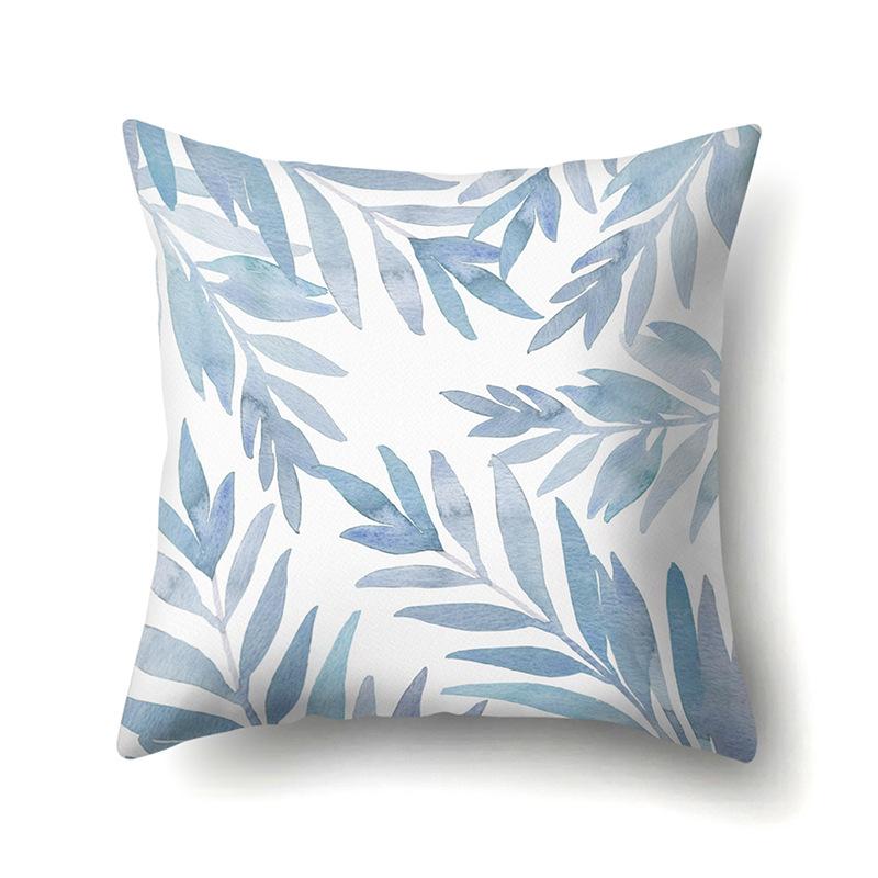 Полиэстеровая наволочка Декоративные цветы Домашнее растение Принт Наволочка Поясничная подушка Чехол на подушку для дивана