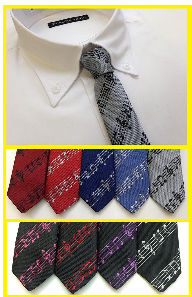 Галстук с рисунком в виде музыкальных нот, который заставляет вас чувствовать, что вы слышите музыку [Похмелье] [Сделано в Японии] (черный/розовый)