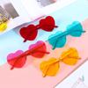 Accessories Trendy Candy Color Eyewear Heart Sunglasses Rimless Sunglasses for Women Heart Glasses