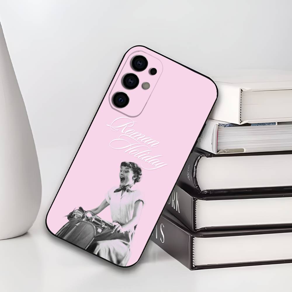 Actress A-Audrey Hepburn Phone Case Silicone Soft For Samsung S25,S24,S21,S22,S23,S30,Ultra,S20,Plus,Fe,Lite