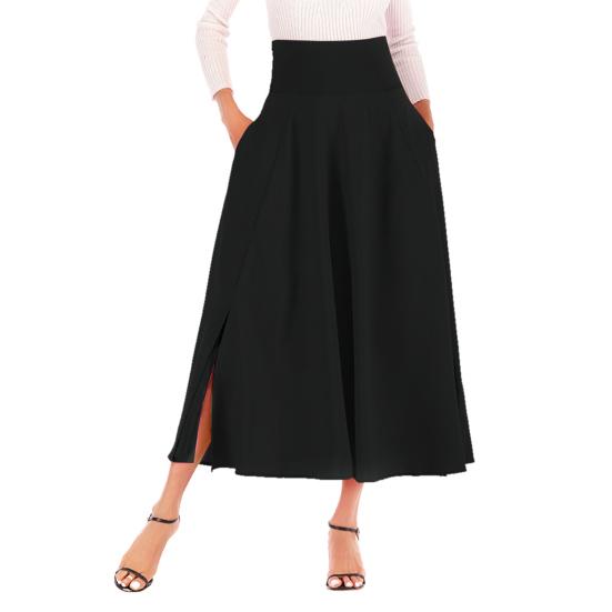 Юбка макси Yousheng, облегающая юбка А-силуэта с высокой талией, однотонная, с большим подолом, длинная юбка для работы, отдыха, повседневной носки