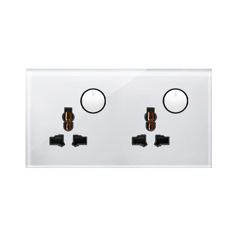 2025 LED Home Use Glass Panel Wall Light Switches Electric 220V Wall and Socket Durable  Product