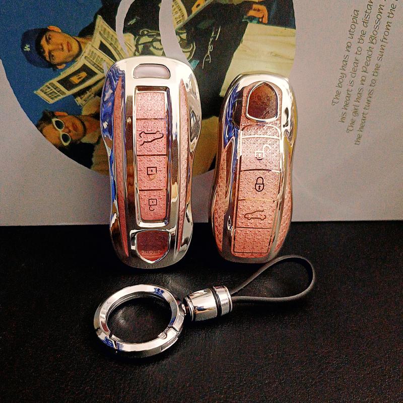 Розовый Алмаз ТПУ 3 Кнопки Для Porsche Panamera Spyder Carrera Macan Boxster Cayman Cayenne 911 970 981 991 Чехол-Крышка для Автомобильного Ключа