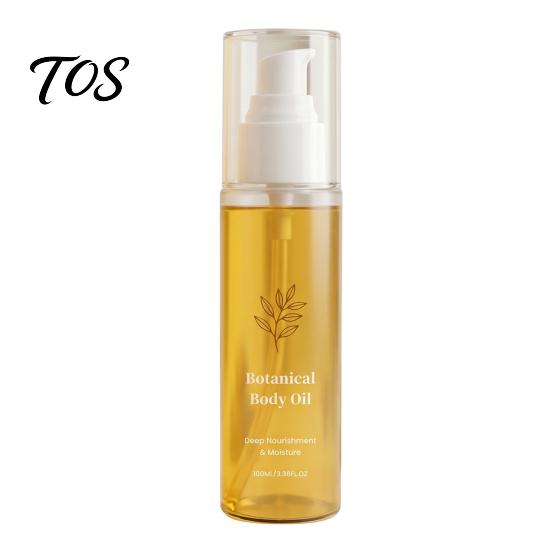 Non Greasy Body Oil 100ML Botanical for Women Men, Moisturizing Crepey Skin Care with Pump Oil, Anti Aging Treatment All Types Natural Hydrating