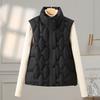 Large Pocket Down Cotton Vest Women's Short Autumn and Winter Stand-up Collar Loose Leisure Sports Warm Vest