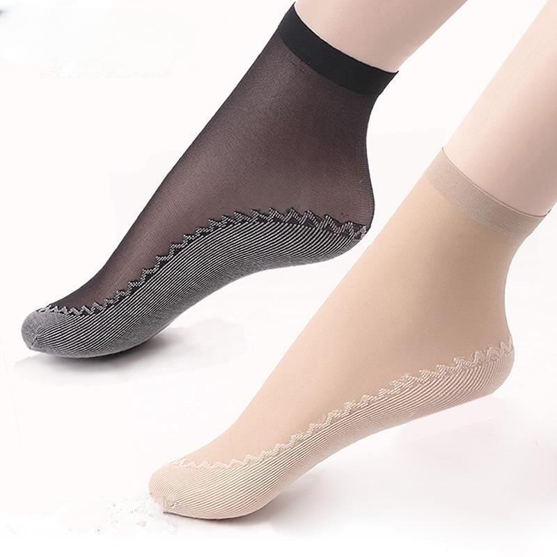 1/5/10 Pairs Women's Ultra-thin Cotton Silk Short Socks Seamless Breathable Socks