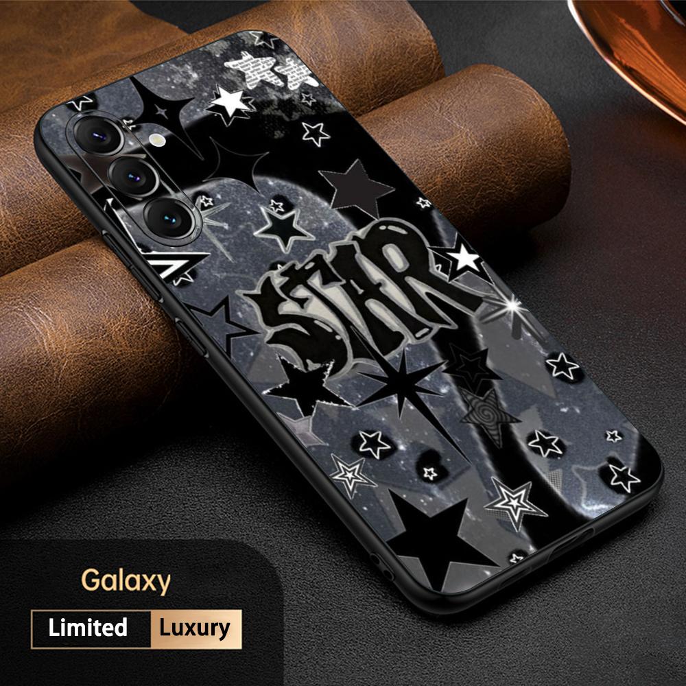 Модный классный узор со звездами, хит продаж, чехол для телефона для Samsung Galaxy S26 S25 S24 S23 S22 S21 Plus Ultra Note20, мягкий, черный