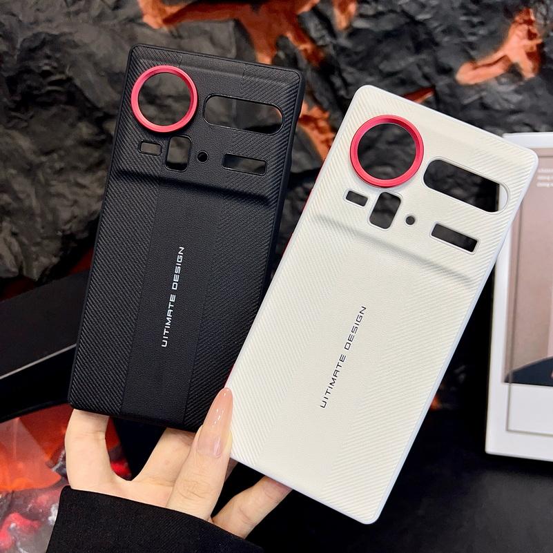 Red Camera Frame with Textured Case For ZTE nubia Z80 Ultra zte Z70S Ultra z70 ultra Ultimate Design Shockproof Cover