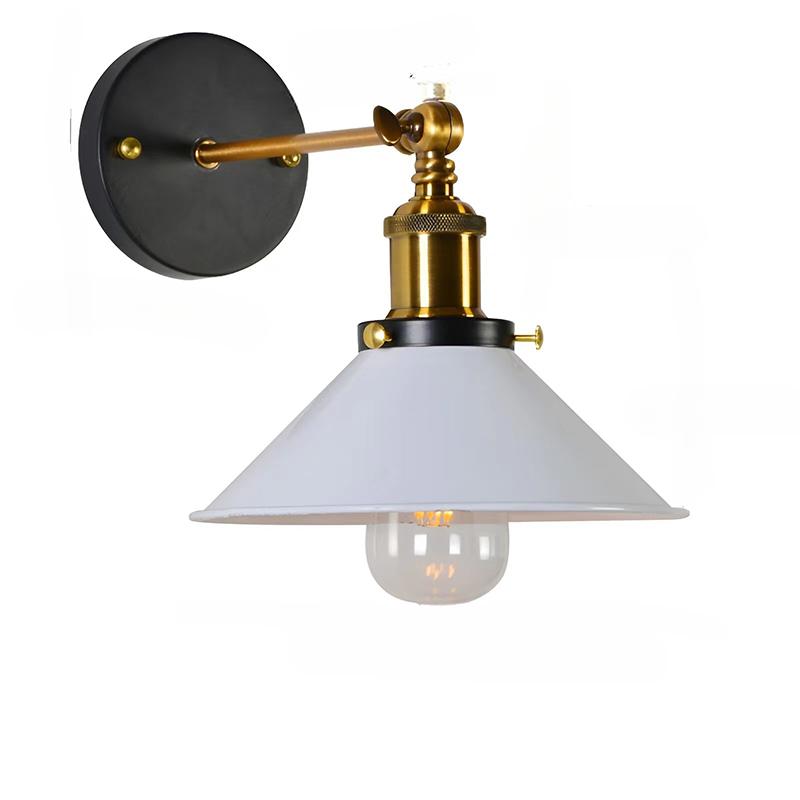 American Style Rural Retro Industrial Style Wall Lamp Iron Bedside Wall Light Staircase Creative Small Black Umbrella Sconce E27