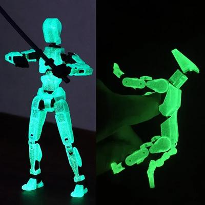 Сделай сам Светящийся T13 Многосуставный Подвижный Робот-Трансформер 3D-печатный Манекен Счастливый робот и собака Экшн-фигурки Игрушки Детские Подарки