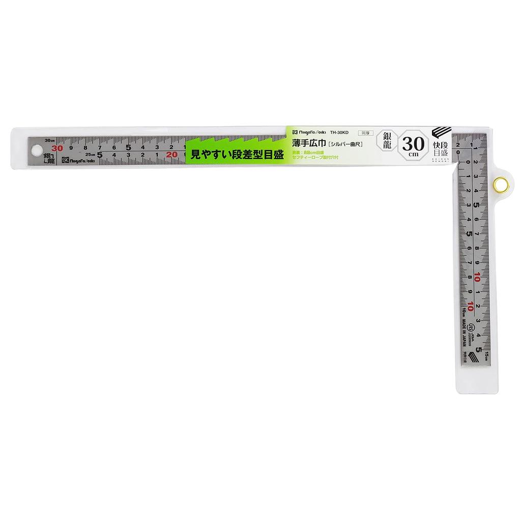 Niigata Seiki SK Сделано в Японии Серебряная изогнутая чешуя Ginryu Kaidan Чешуя Тонкая широкая 30 см TH-30KD