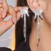 Luxury Flash Diamond Long Tassel Butterfly Earrings