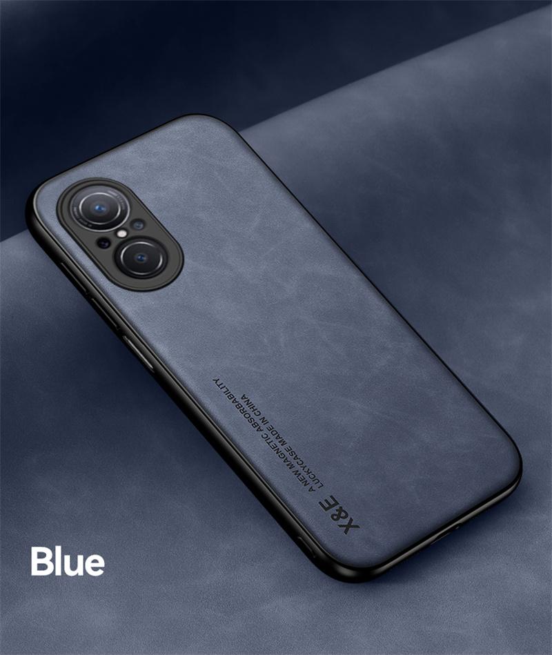 Для Huawei Nova 9 9SE Чехол Кожаная Текстура Автомобильный Магнитный Держатель Чехол Для Hauwei Hauwey Huawie Nova9 Nova9SE Задняя Крышка