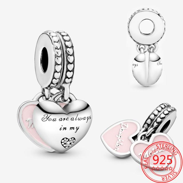 Великолепный 925 пробы стерлингового серебра шарм подходит модный браслет разделяемый Инь и Ян сверкающий шарм аксессуар Diy женщина ювелирные изделия подарок