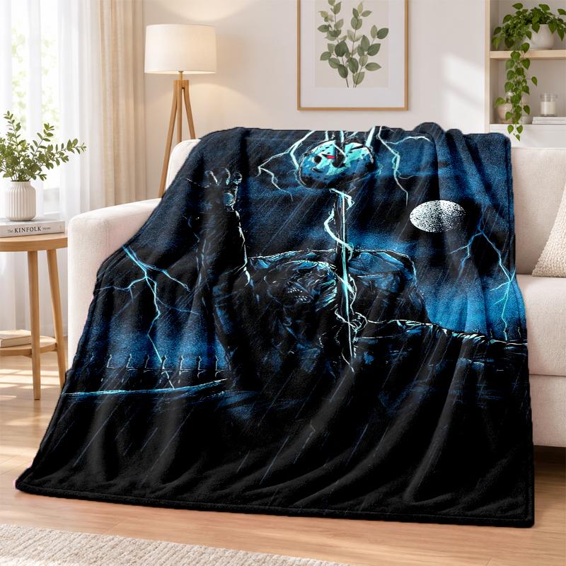 Friday the 13th Jason Voorhees Flannel Throw Blanket Soft Warm Cozy For Sofa Bed Indoor Home Bedroom Use