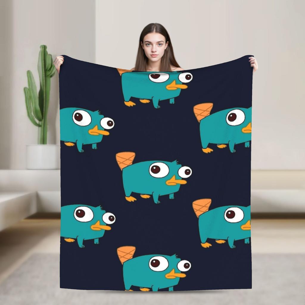 Perry the Platypus Warm Blankets Boy Girl Plush Throw Blanket Fashion Home Decor Flannel Bedspread Sofa Bed Cover