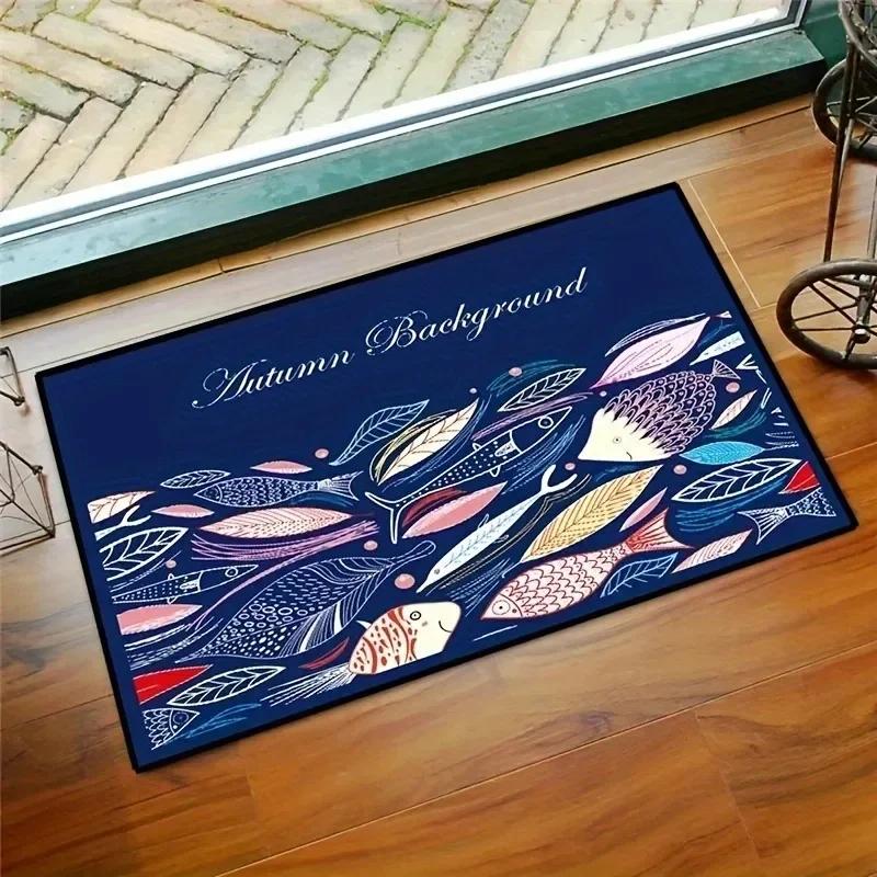 Ковер с мультяшным кошачьим узором, противоскользящий и легко моющийся коврик для пола, уличный входной коврик, приветственный коврик для двери, украшение для дома