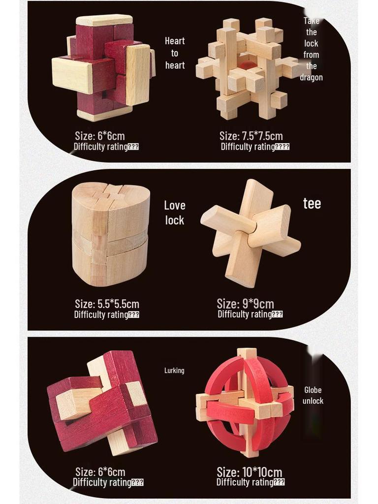 Набор деревянных головоломок Конгмин и Лубань: Детские развивающие игрушки для снятия стресса