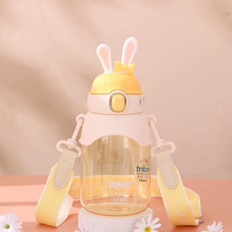 Water bottle outdoor sports large capacity plastic water cup elastic cover student portable rope cup creative cup space cup kettle
