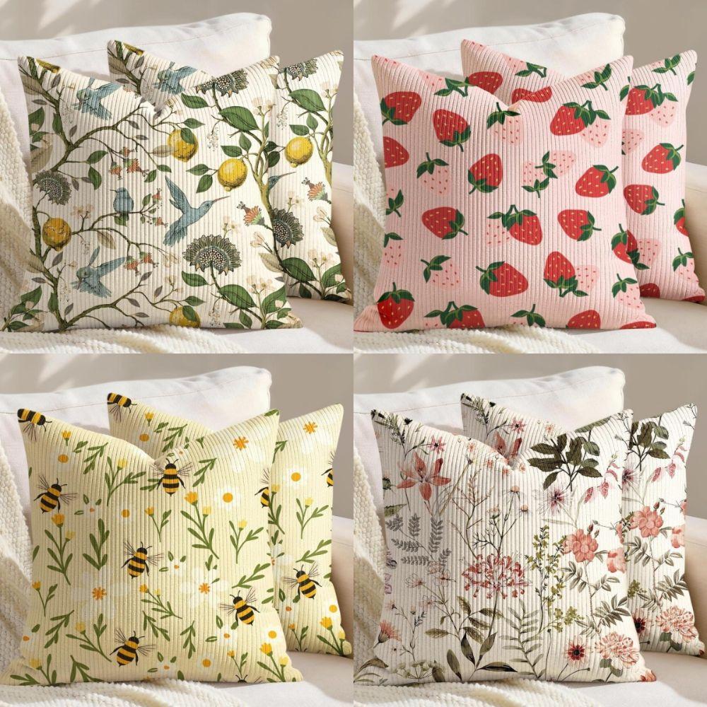 18x18in Throw Pillow Cover Floral Pattern Decorative Pillow Case New Cottage Pillowcase Home Decor