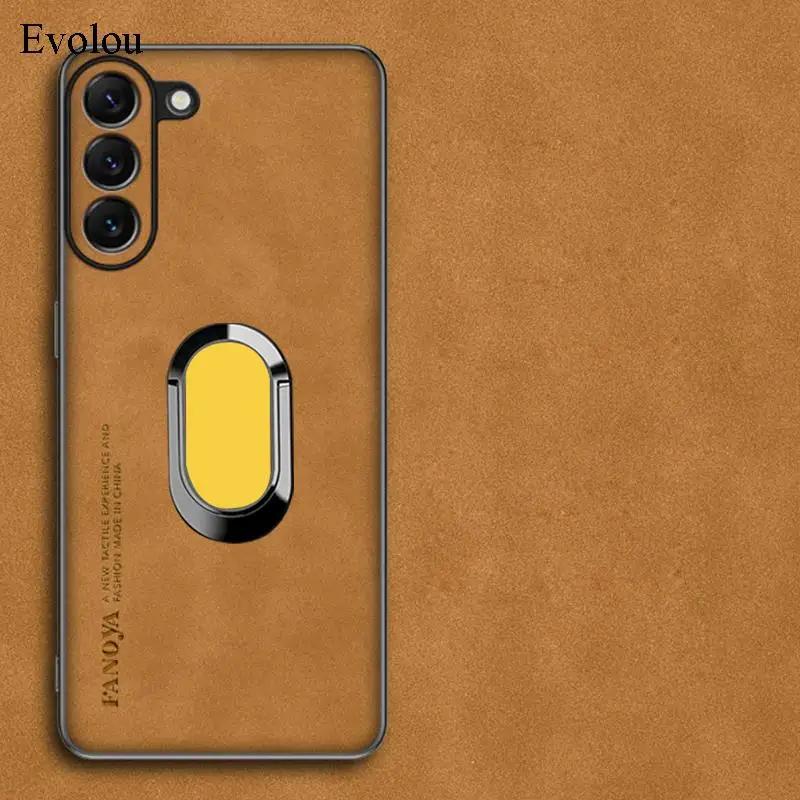 Для Samsung M35 M15 M55 Чехол из натуральной овчины с магнитным кольцом-держателем Для Galaxy M34 M14 M53 M52M13 Мягкий ТПУ Чехол с защитой линз