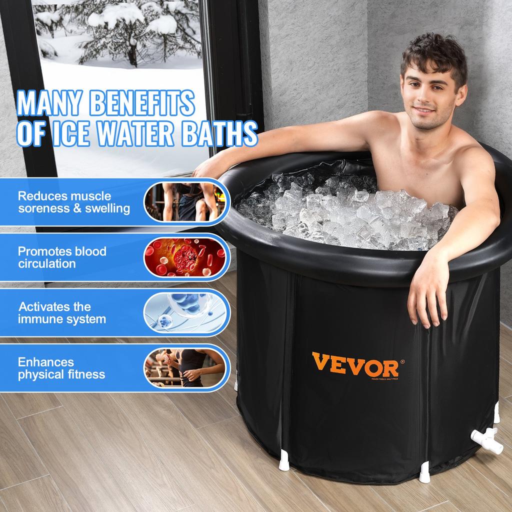 VEVOR Ice Bath Tub, 80 cm Long Cold Water Therapy Plunge Tub for Athletes, Portable Outdoor Ice Barrel Plunge Pool for Recovery