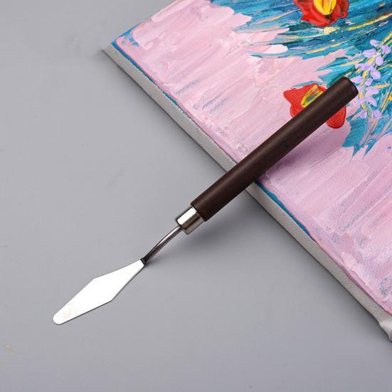 Набор шпателей для рисования с деревянной ручкой, 7 шт./компл., картина маслом из нержавеющей стали, художественная палитра, скребок для смешивания цветов, аксессуары для рисования
