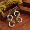 Solid 925 Sterling Silver 7 Stone Chakra Infinity Earring Women Jewelry