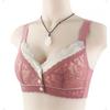Кружевное нижнее белье на пуговицах, женское, с чашечками, регулируемыми бретелями, для людей среднего и пожилого возраста, без косточек, бюстгальтер больших размеров