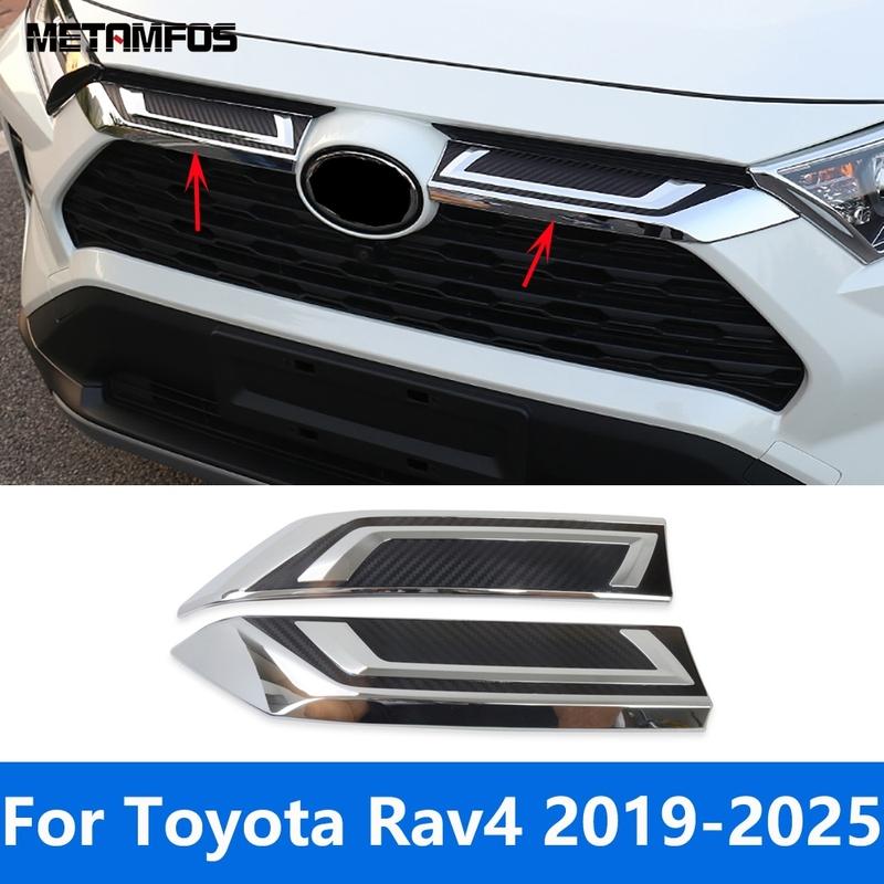 Для Toyota Rav4 Rav 4 Limited/LE/XLE/Hybrid -2024 2025 Хромированная Верхняя Решетка Радиатора Передняя Накладка Декоративная Отделка Аксессуары Стайлинг Автомобиля