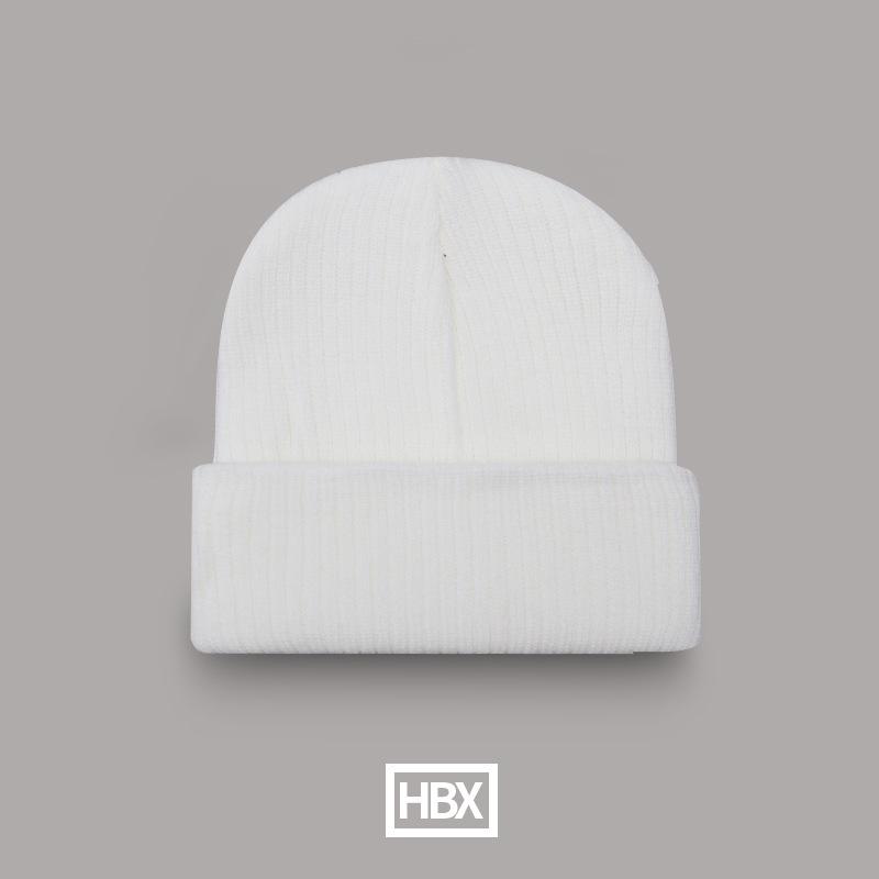 Однотонная вязаная шапка для мужчин в стиле Харадзюку, универсальная хип-хоп шерстяная шапка для женщин, трендовая холодная шапка для мужчин на осень и зиму