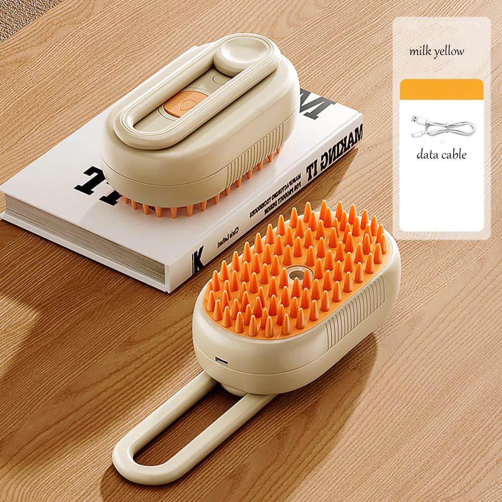 USB Rechargeable Pet Spray Massage Comb 3 In 1 Anti-Static Mist Cat Dog Grooming Brush with 84 Soft Silicone Teeth Detangler Hai